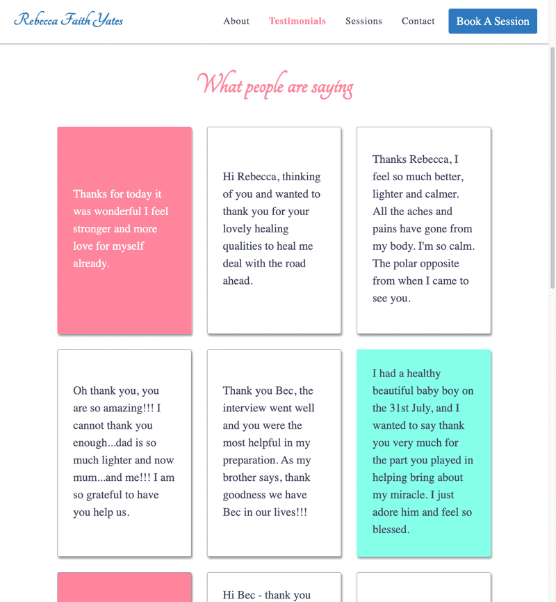 Custom Testimonial Page