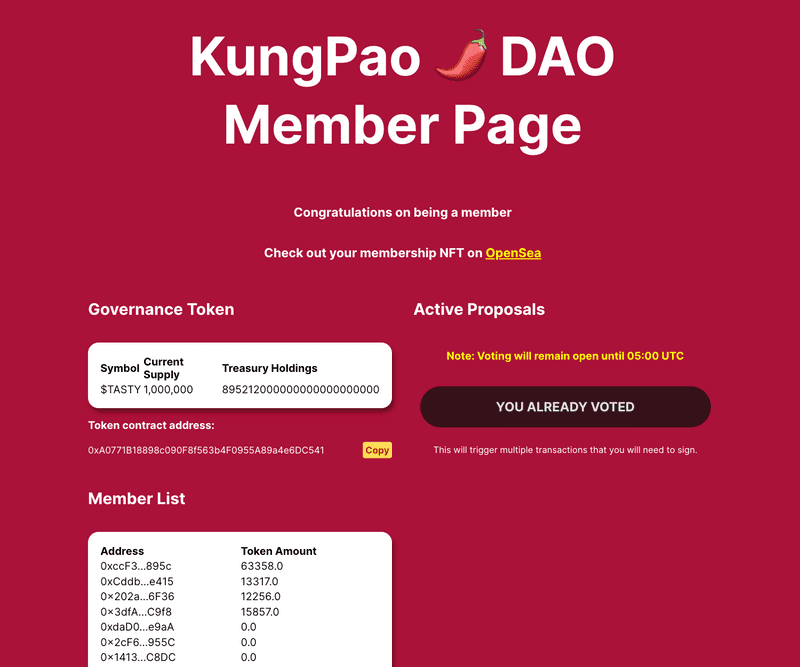 DAO Membership Page