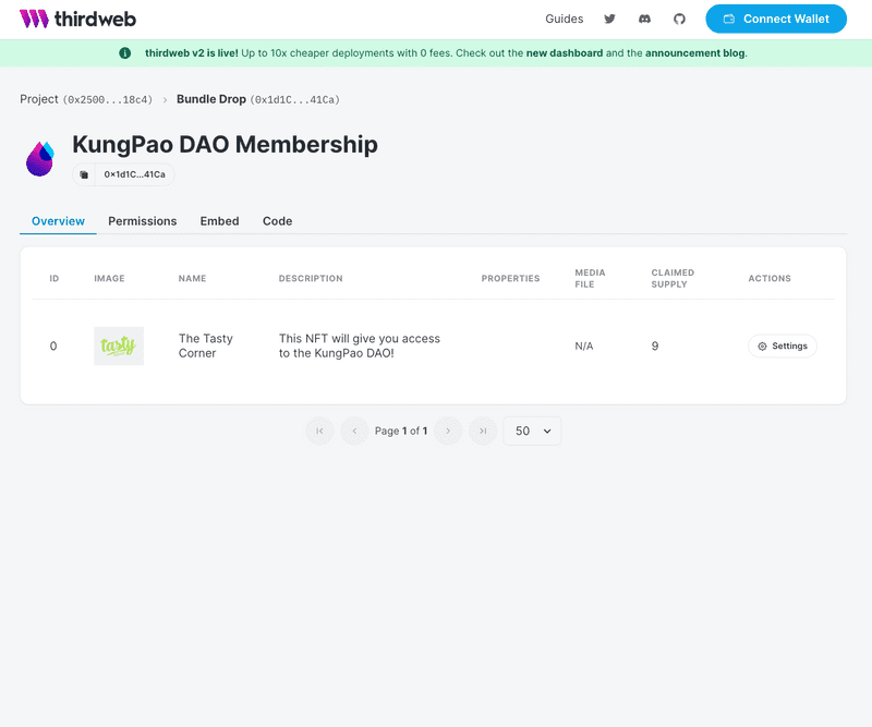 Thirdweb: Membership Contract (ERC-1155)