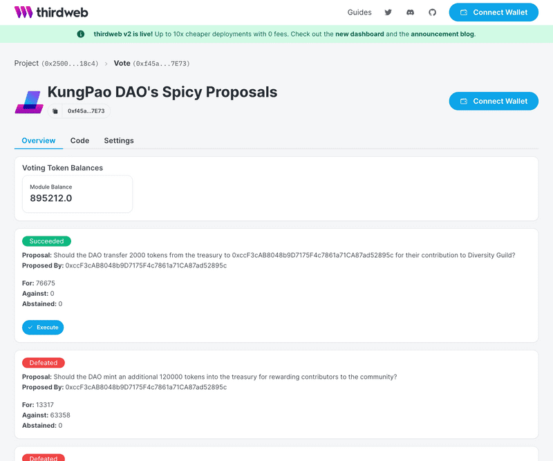 Thirdweb: Proposals - Voting Contracts
