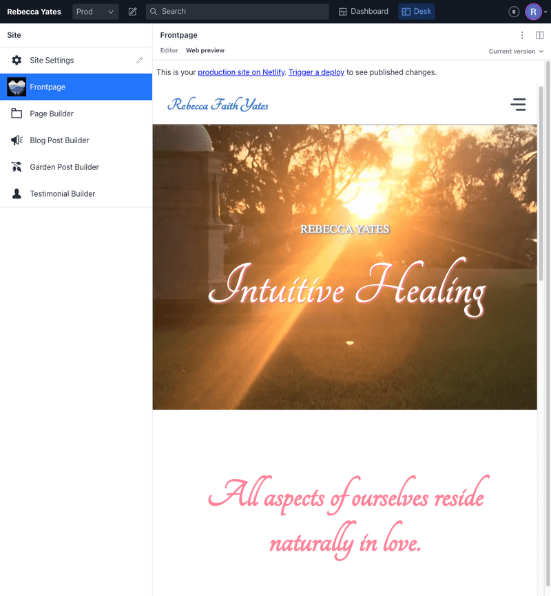 CMS: Frontpage Real-time Preview