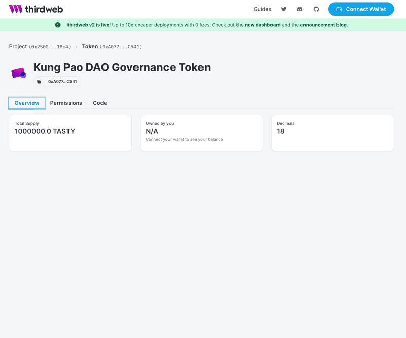 Thirdweb: Governance Token Contract (ERC-20)