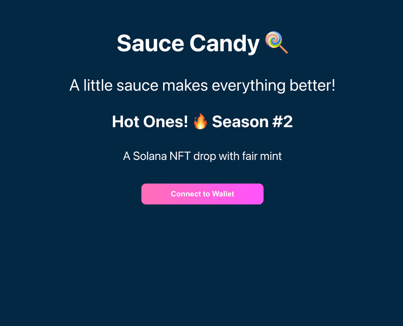 Sauce Candy landing page
