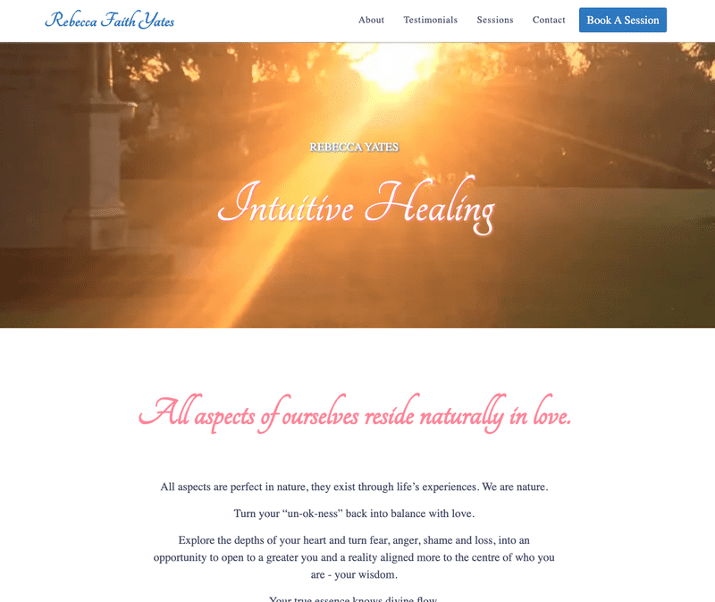 Rebecca Faith Yates website home page